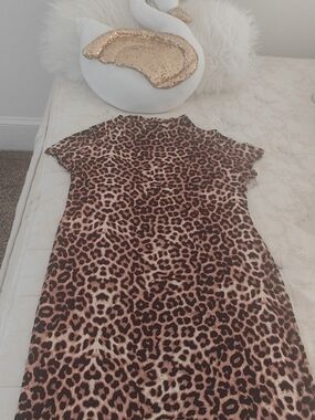 Absolutely ❤️ IT Leopard Print Shift Dress - Brown Black Cream